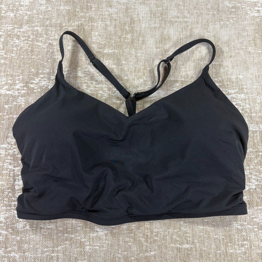 Athleta Ventura Black Strappy Crop Bikini Swim Top